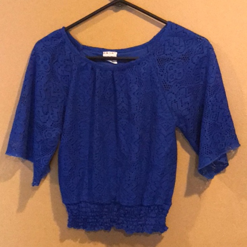 Royal blue lace girls shirt like new